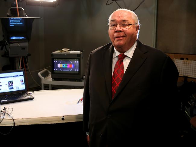 Channel Nine Political Editor Laurie Oakes in the Canberra Studio at Parliament House. Picture: Supplied