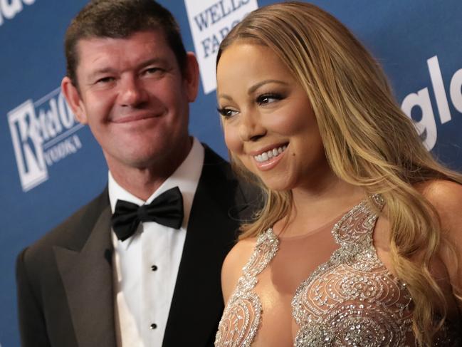 NEW YORK, NY - MAY 14:  Recording artist/Ally Award recipient Mariah Carey (R) and businessman James Packer attend the 27th Annual GLAAD Media Awards held at The Waldorf=Astoria on May 14, 2016 in New York City.  (Photo by Brent N. Clarke/FilmMagic)