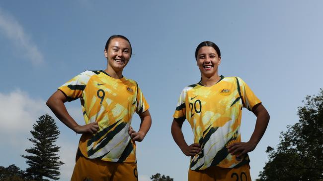 Caitlin Foord (left) and Sam Kerr are set to form a lethal attacking partnership. Picture: Brett Costello