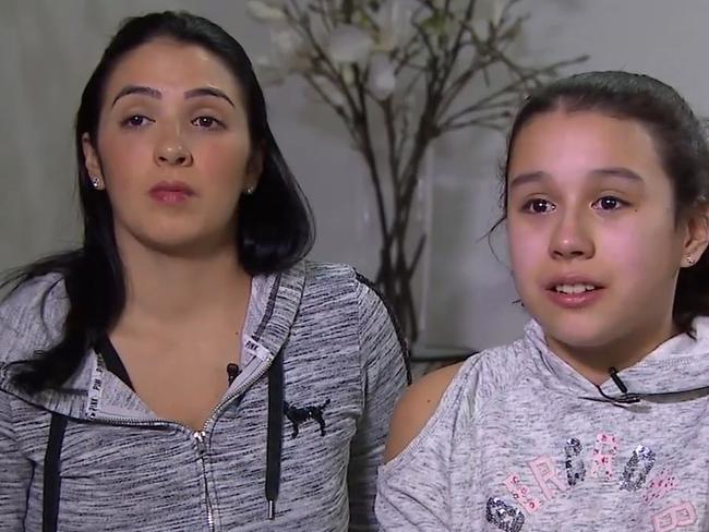Kokito the french bulldog died on a United Airlines flight. Pictured: Sophia Ceballos and her mother Catalina Robledo. Picture: ABC13