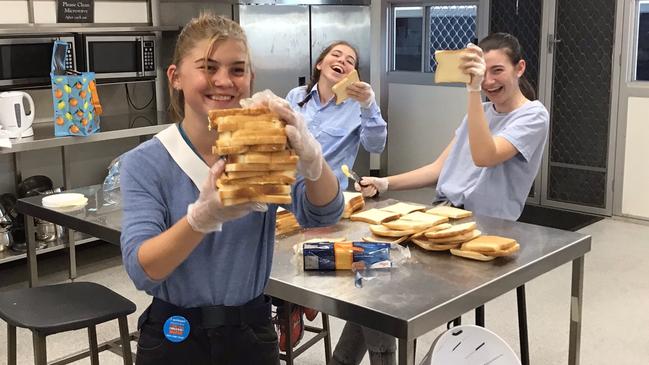 Kepnock SHS Students during their last sandwich-making event.