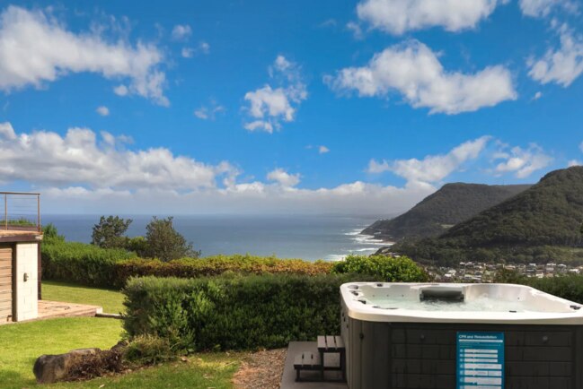 The outdoor spa is one of Interbane House's many highlights. Picture: Airbnb