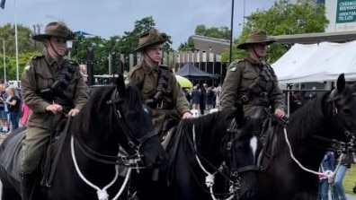 A part of the Anzac Day parade at Kedron. Picture: Danielle Noney.