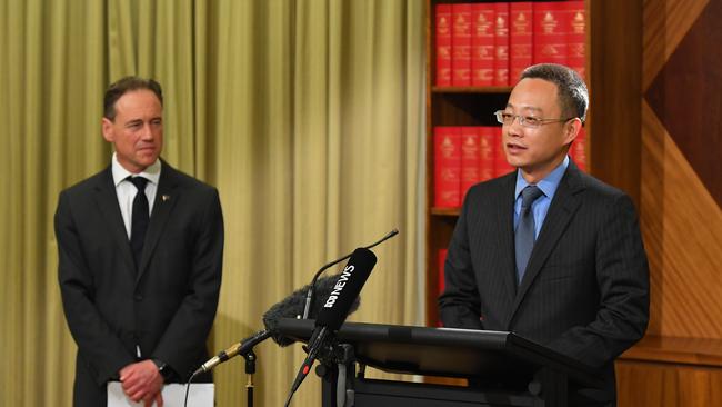 Victoria and Tasmania Consul-General of China Long Zhou enlightens the nation. Picture: AAP.