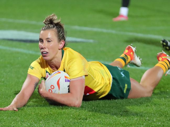 Sam Bremner scored four tries in her international return against Cook Islands. NRL Imagery