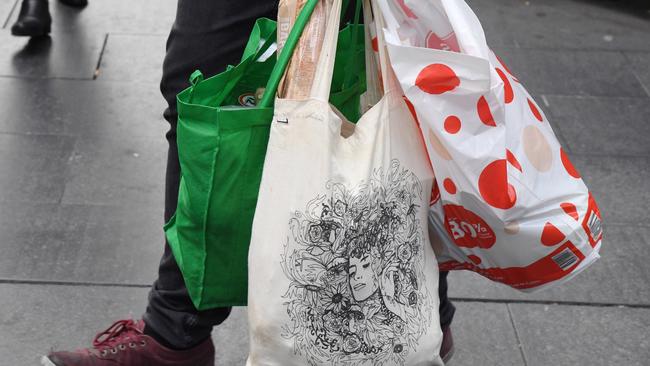 Fifty-eight per cent of polled Victorians said they are mainly using alternatives to single-use plastic bags when food and retail shopping. Picture: AAP