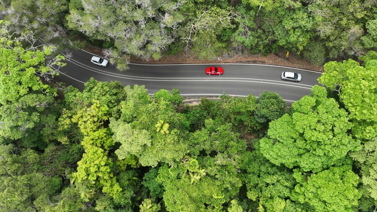 The rundown Kuranda Range Road cannot sustain current levels of traffic, Member for Kennedy Bob Katter says. Heavy vehicles including trucks, buses and caravans, as well as cars frequently use the roadway. Picture: Brendan Radke