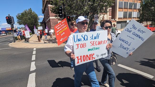 Staff at the University of Southern Queensland have held further strike action on November 9 along Ruthven Street to push for better conditions and job security measures as part of ongoing enterprise bargaining agreement negotiations with the institution.