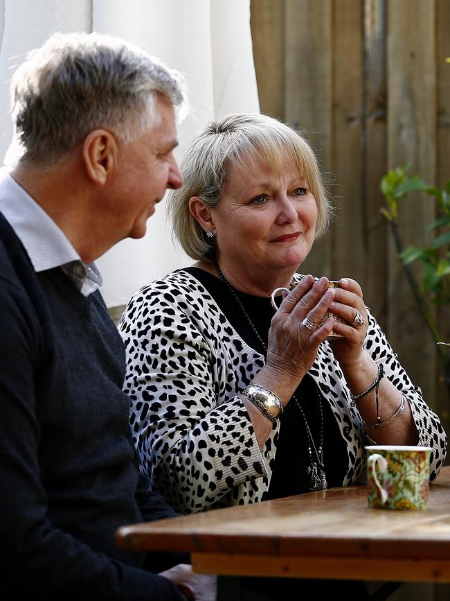 It has been almost 10 years since Joe & Fiona Riewoldt’s daughter Maddie died, but they are heartened by the huge amount of change they’ve been able to make in funding research and supporting other families through Maddie Riewoldt’s Vision, a charity they started in her honour in 2015. Picture: Wayne Ludbey