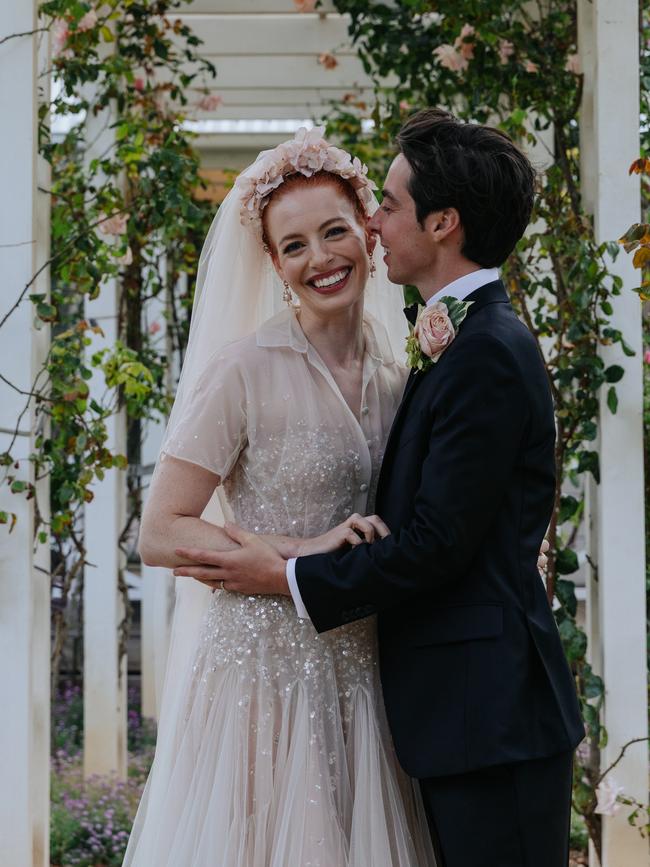 The former Yellow Wiggle at her wedding. Picture: Liz Sunshine/Vogue Australia