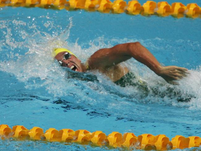 Melbourne 2006 Commonwealth Games. Day 01. Swimming. Womens 200m Individual Medley Final. Brooke Hanson came second.