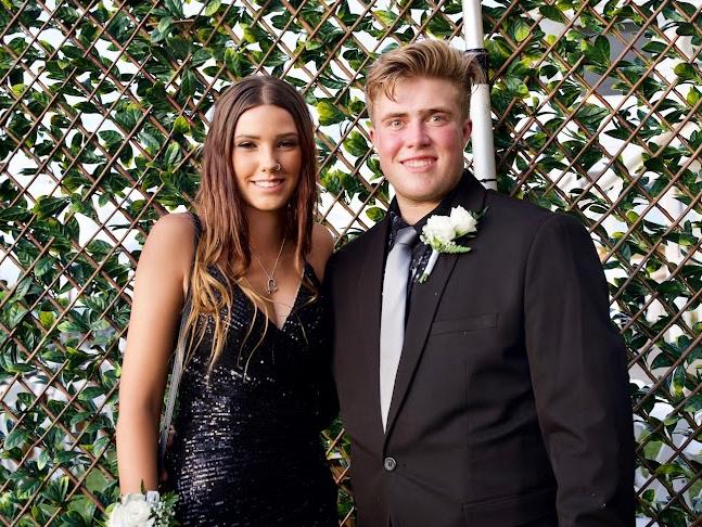 Teasha Burke and Eli McGrath-Ashton arriving at the Proserpine State High School Year 12 Formal held at the Whitsunday Marine Club on Wednesday, November 16, 2022.