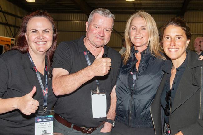 Kristie Weaver, Pete Norris, Janine Paynter and Ines Barilatti from Brisbane at the QME Mackay 2022 Opening Party in conjunction with Queensland Resources Council sponsored by Hastings Deering. Picture: Michaela Harlow