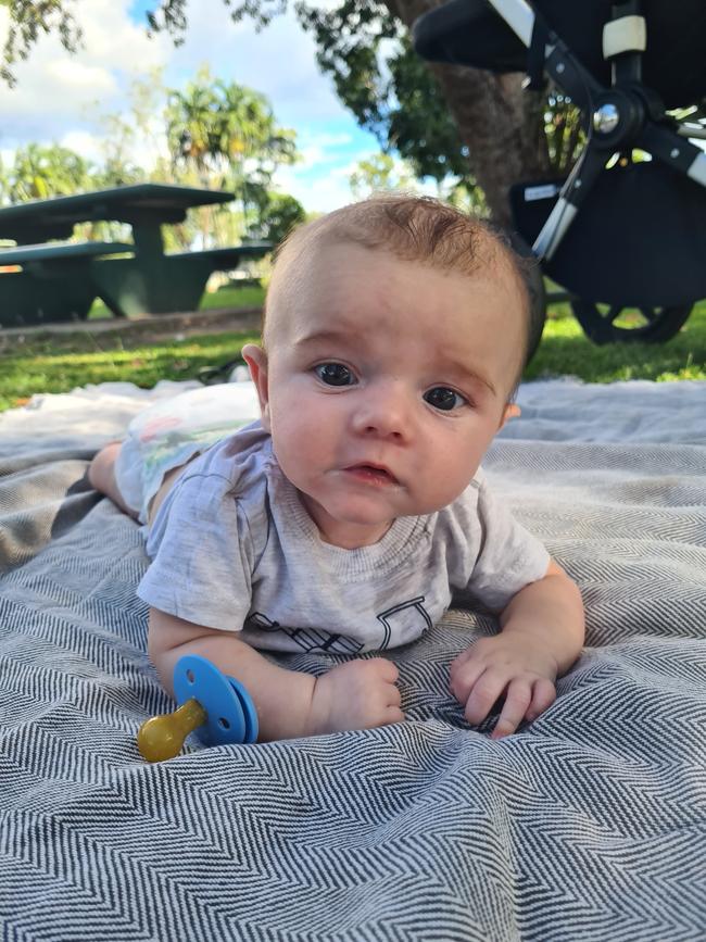 Lewie Innes having time on the lawn. Picture: Terrie Birch