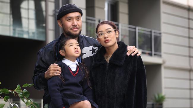 Mark Dang and his partner Stephanie Som and their daughter Miesha 5, have just bought a property in Highett, and are also selling their current one in the same suburb. Picture: David Caird