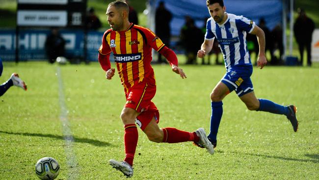 Christian Esposito was in target in MetroStars’ commanding win over South Adelaide. Picture: AAP Image/Morgan Sette