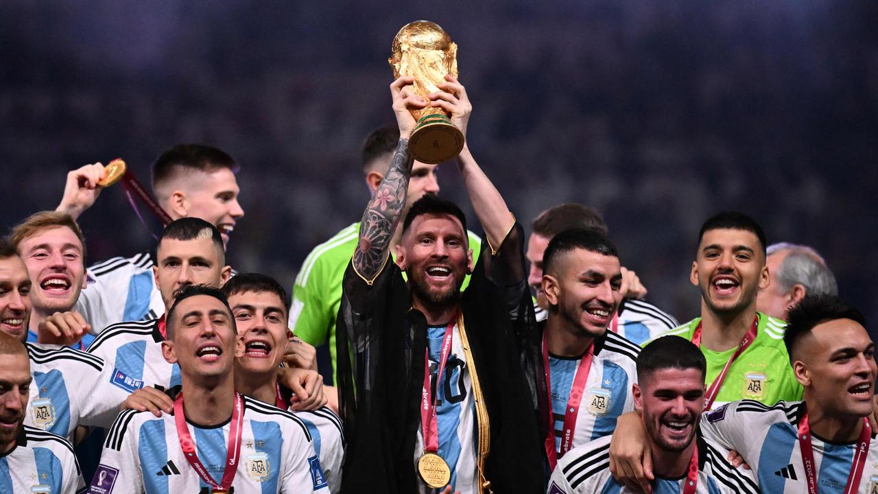 Fans spot Lionel Messi wore different shirt immediately after lifting World  Cup following Argentina's win over France