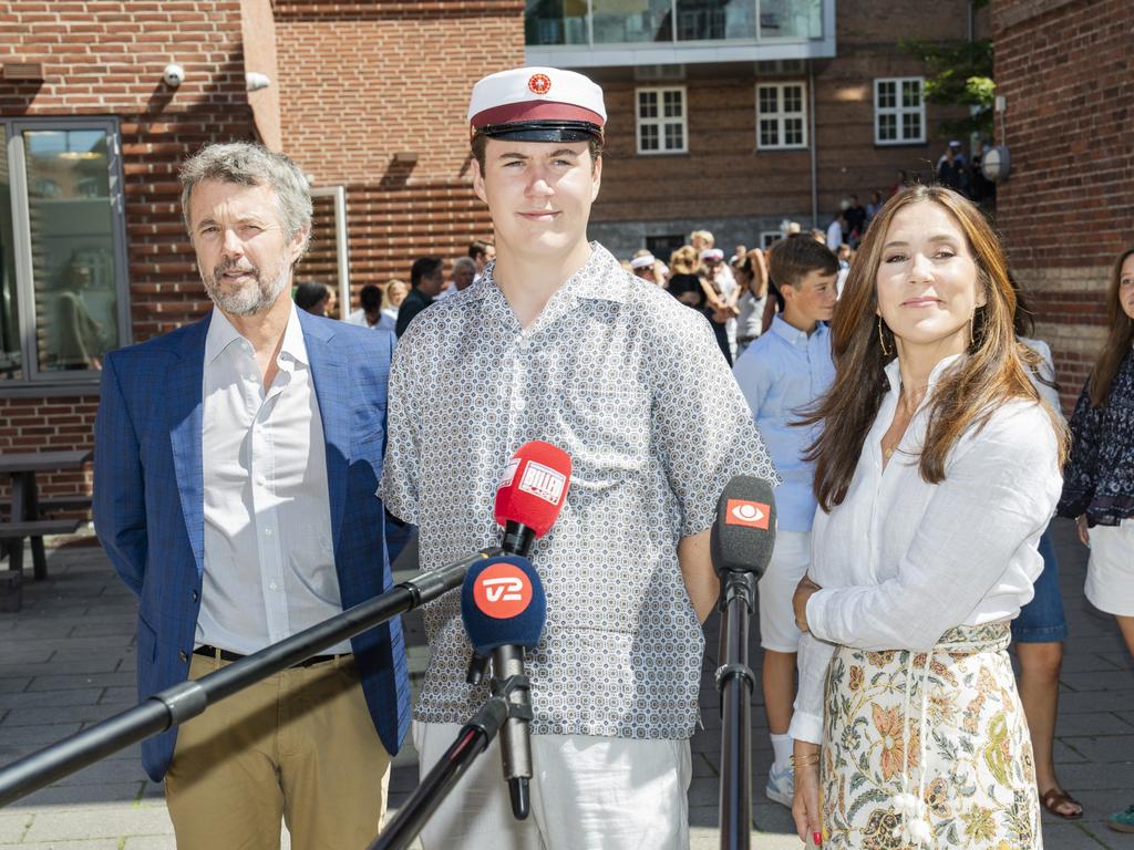 Crown Prince Christian with his parents King Frederik and Queen Mary. Picture: Getty Images