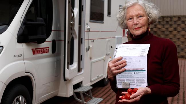 Marianne Phillips received a hefty $407 fine after she wanted to query whether she was allowed to bring two sealed punnets of tomatoes into SA at Yamba Border Crossing. Picture: Kelly Barnes