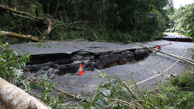 Damage to the Palmerston Highway. Picture: Office of Bob Katter