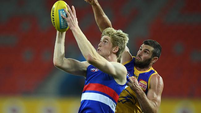 Tim English capitalised on the absence of Nic Naitanui. Picture: AFL Photos/Getty Images