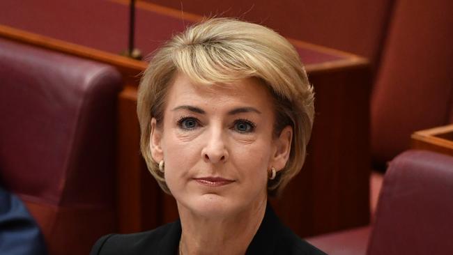 Minister for Small Business Michaelia Cash to make a statement in the Senate chamber at Parliament House in Canberra, Thursday, February 14, 2019. (AAP Image/Mick Tsikas) NO ARCHIVING