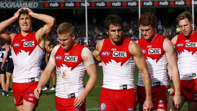 The Swans midfield needs to polish up. Picture: Wayne Ludbey