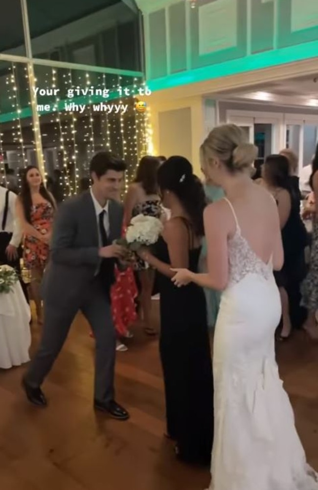 But the proposal divided social media, with many saying it was taking away from the bride and groom’s day. Picture: Instagram/surprizhikayeler