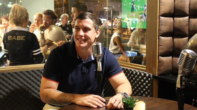 Gold Coast Titan Jarrod Wallace is among the first NRL stars interviewed live in the studio in the middle of Broadbeach’s new Bloke in a Bar venue.