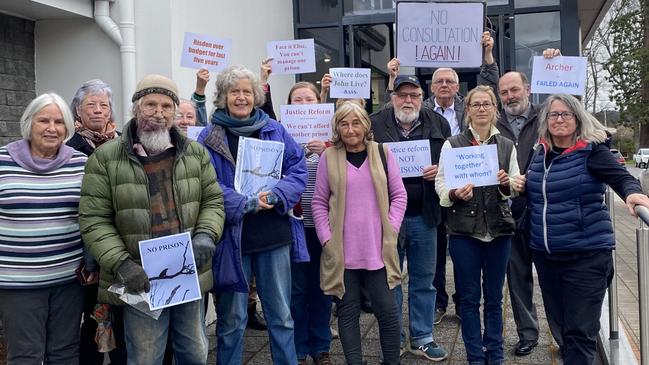 Community members who attended Meander Valley Council meeting calling for public meeting on Northern Regional Prison. Picture: Rosemary Murphy