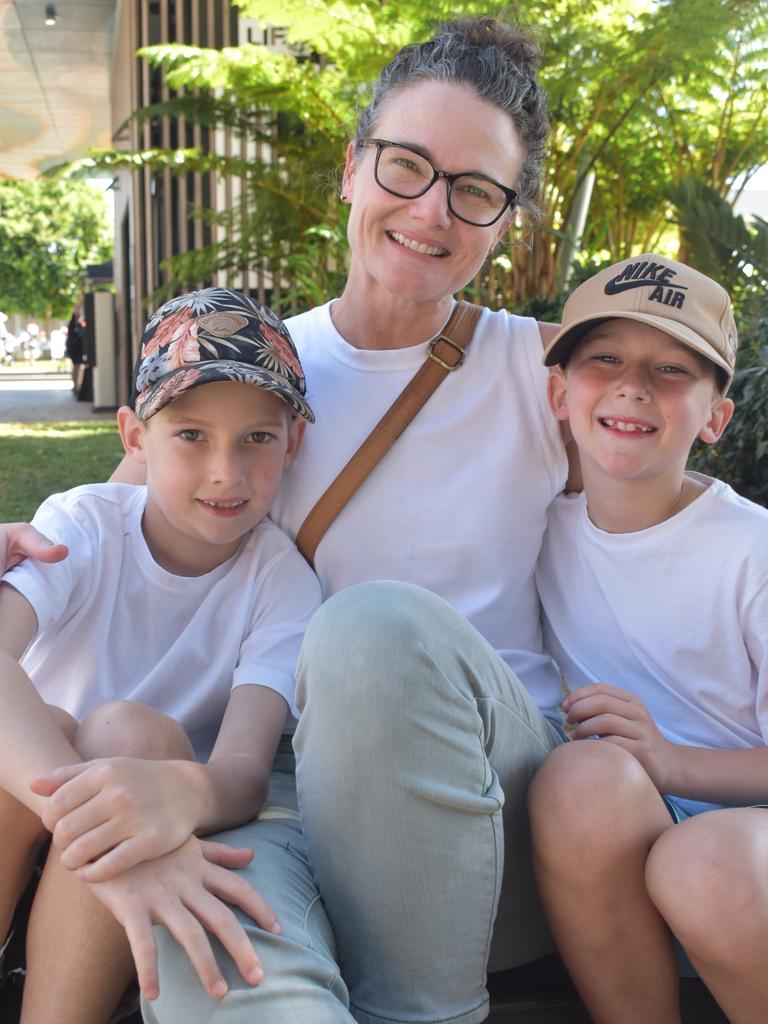 Asher Lucht, Kimberley Lucht and Oliver Lucht at Spring Vibes at the Nicholas Street Precinct, Ipswich. Photos: Georgie Walker