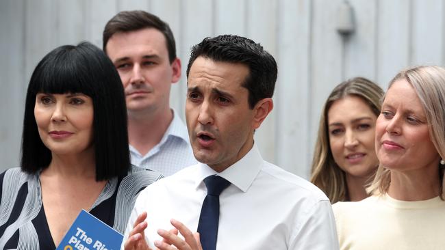 Leader of the Opposition David Crisafulli during a media conference at The Chambers, Cairns. Picture: Liam Kidston.