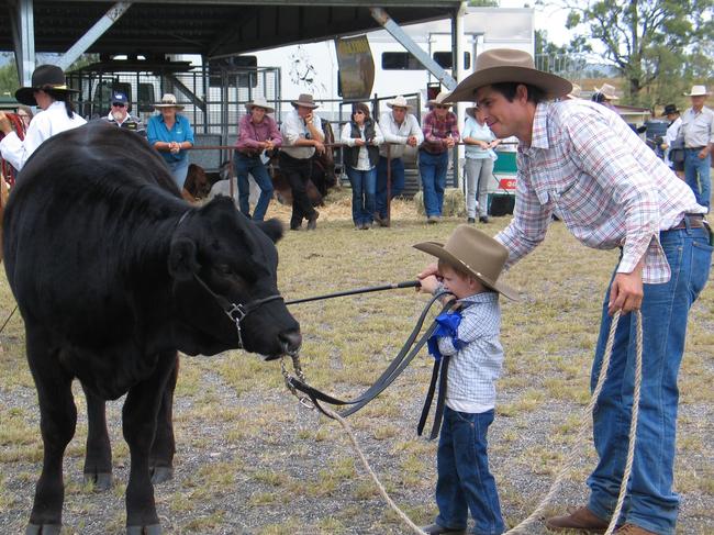 Brad King from Farm Animal Rescue said most people care about animal welfare in farming.<br/>Maddox Forman was given a helping hand from dad Paul recently as the three-year-old followed in his footsteps into a stud cattle arena. Picture: Erica Murree