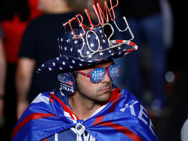 A not-so-submerged Trump supporter at the “Save America rally” in Michigan in October. Picture: AFP