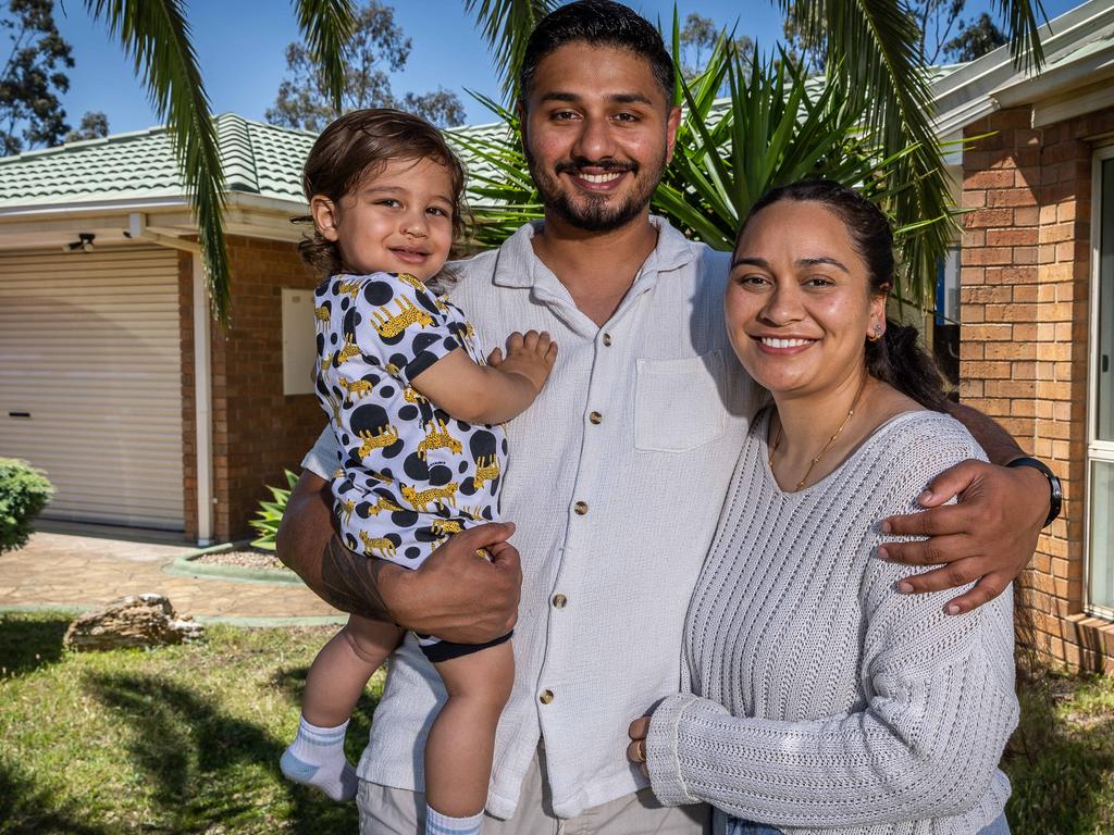 Adarsh and wife April have just bought their first home this month, and are looking forward to raising their son Aiden, 15 months. Picture: Jake Nowakowski