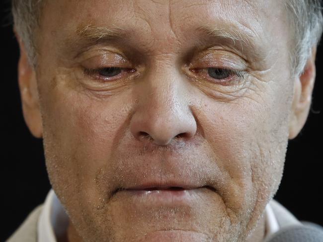 Fred Warmbier pictured during a news conference following his son’s arrival back into the US. Picture: John Minchillo/AP