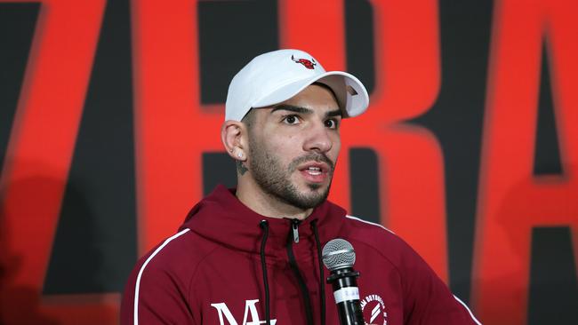 NEWCASTLE, AUSTRALIA - MAY 11: Michael Zerafa speaks to the media during a press conference at the Newcastle Entertainment Centre on May 11, 2021 in Newcastle, Australia. (Photo by Peter Lorimer/Getty Images)