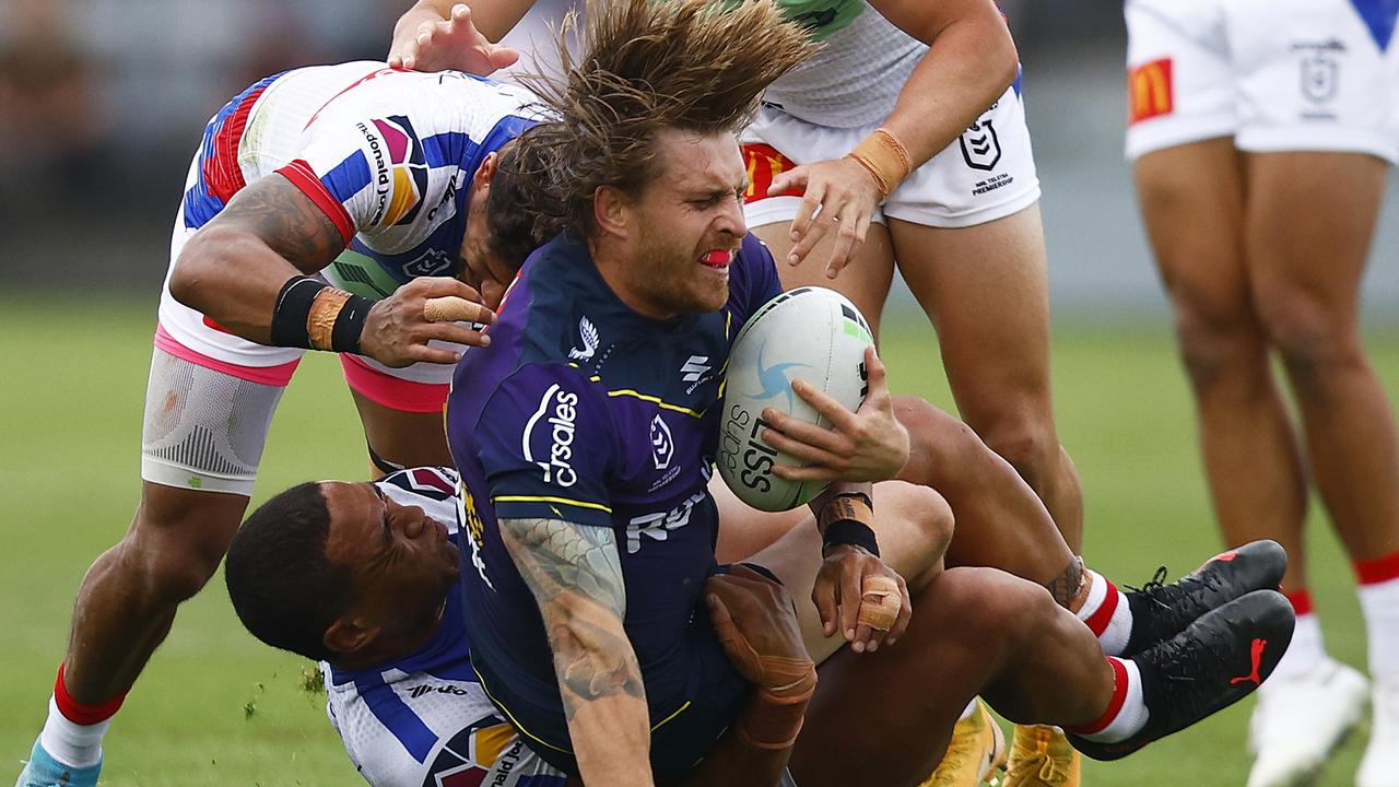 Munster in action during the NRL Trial Match between the Melbourne Storm and the Newcastle Knights last month. Picture: Daniel Pockett/Getty Images