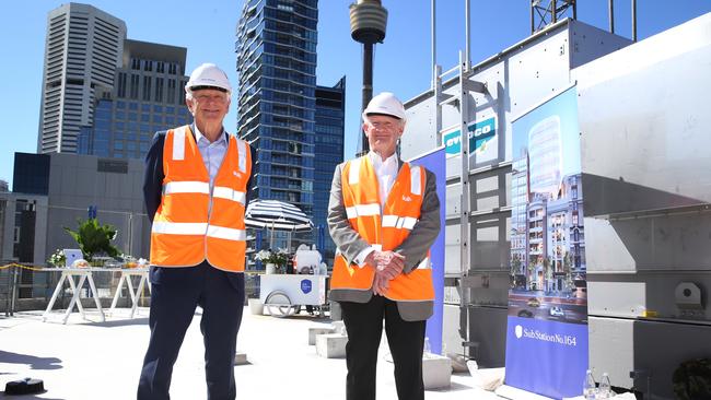 Built independent director Dieter Adamsas and chairman Wal King on site. Built took out second spot in the rankings. Picture: Britta Campion