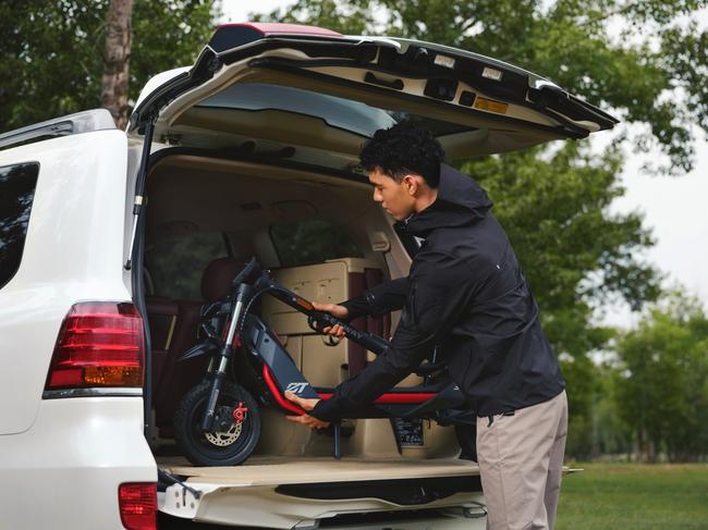 It easily folds and can be packed into the car. Picture: Supplied