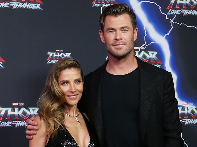 Pataky with husband Chris Hemsworth at the Sydney premiere of Thor: Love And Thunder. Picture: Getty