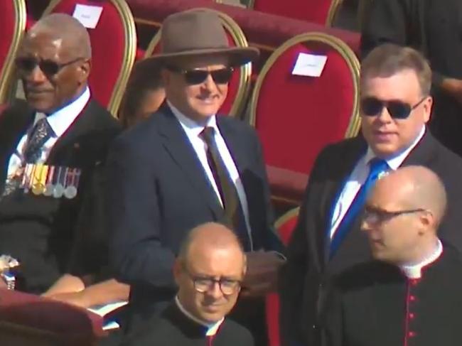 Australian Prime Minister Anthony Albanese joins other world leaders at the Inauguration Mass of Pope Leo XIV at St Peter’s Square in Vatican City. Picture: Nine News