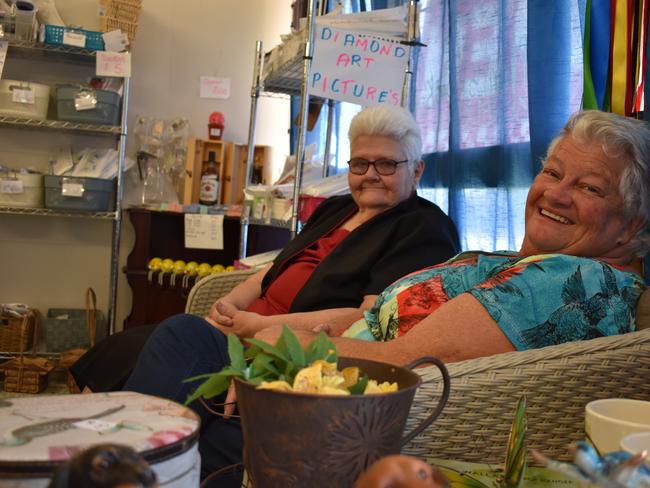 Sue Wain and Loris Doessel working at the recently opened Treasure Trove in Mundubbera. Picture: Sam Turner