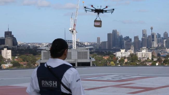 The drone takes off carrying its emergency supply of blood.