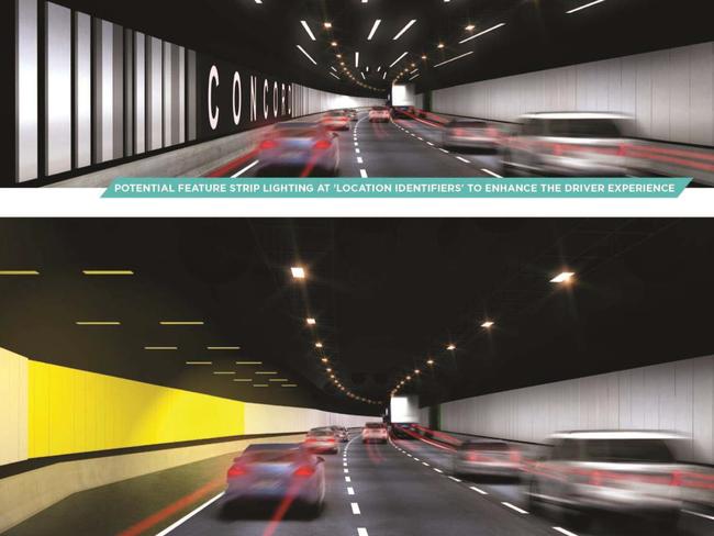 An artist impression of a driver’s experience in the WestConnex tunnel.