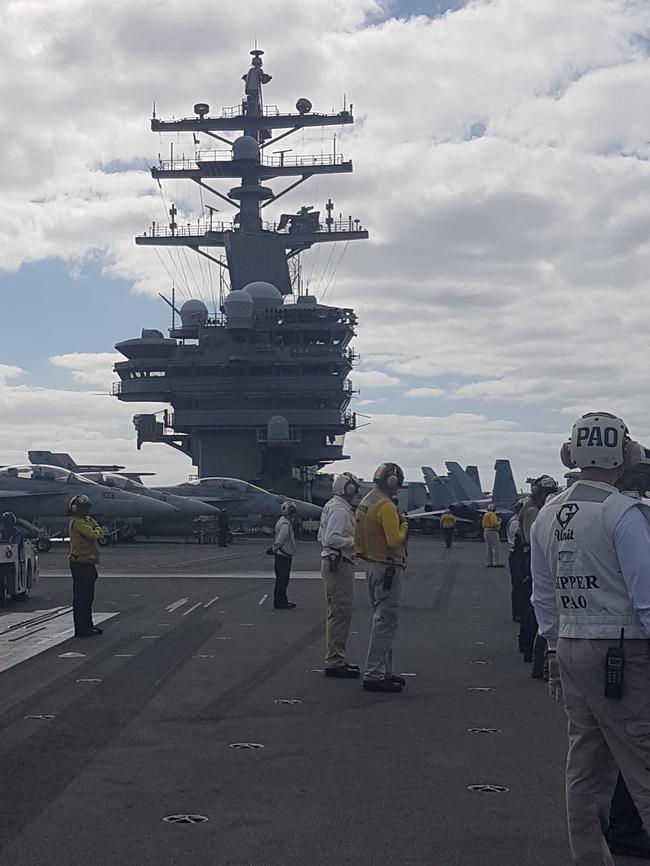 On board the USS Ronald Reagan.