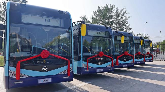 Foton delivered the first batch of 126 electric buses to the New South Wales government in Australia. Picture: Facebook