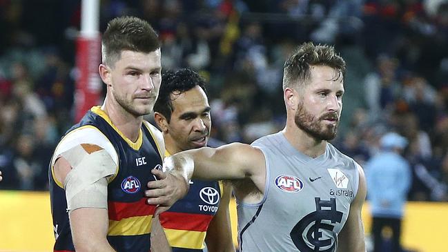 Matthew Wright will reunite with former teammates Bryce Gibbs and Eddie Betts. Picture Sarah Reed