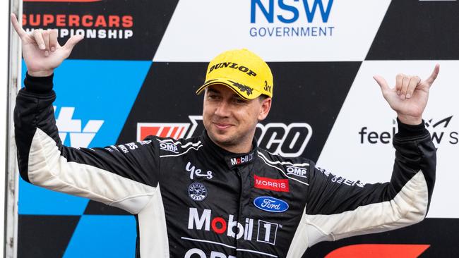 SYDNEY, AUSTRALIA - FEBRUARY 23: Chaz Mostert driver of the #25 Mobil1 Optus Racing Ford Mustang GT during the Sydney 500, part of the 2025 Supercars Championship at Sydney Motorsport Park on February 23, 2025 in Sydney, Australia. (Photo by Daniel Kalisz/Getty Images)