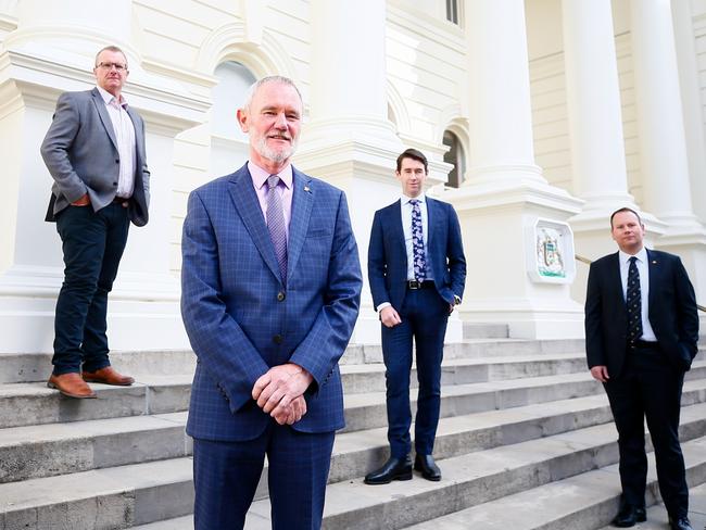 Launceston Mayor Albert van Zetten, front. The Launceston City Council has proposed an $8.5 million assistance package for businesses in the region. Picture: PATRICK GEE